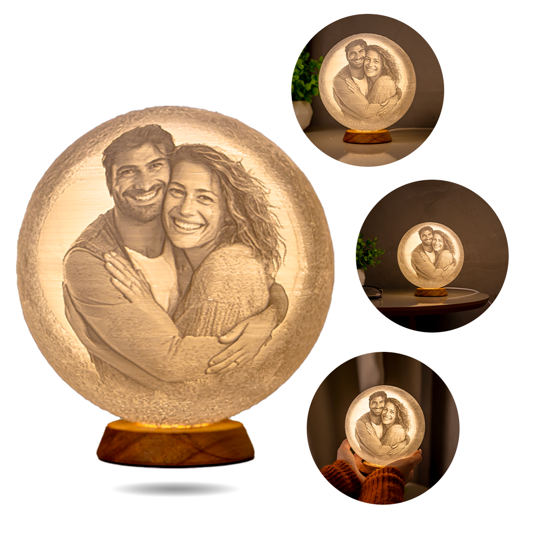 Luminária Lua 3D - Personalizada Com Foto e Frase