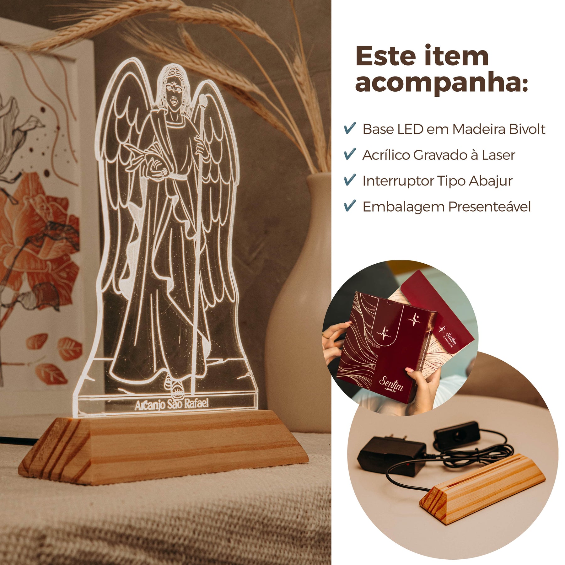 Luminária Arcanjo São Rafael