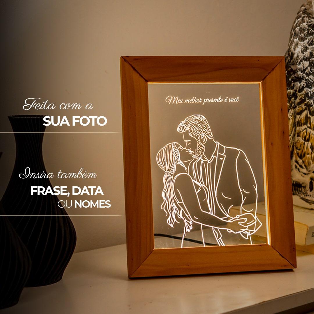 Porta Retrato Iluminado - Personalizado com Foto