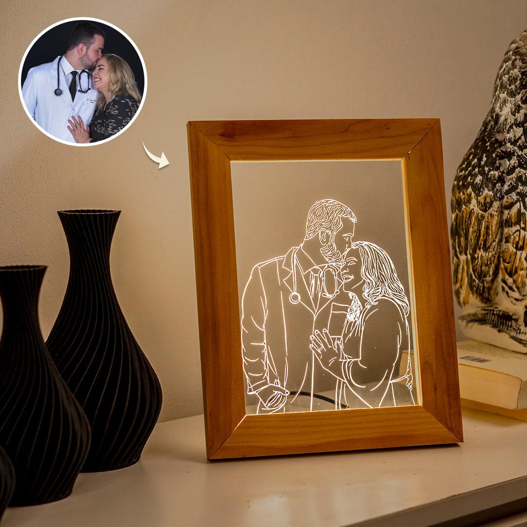 Porta Retrato Iluminado - Personalizado com Foto