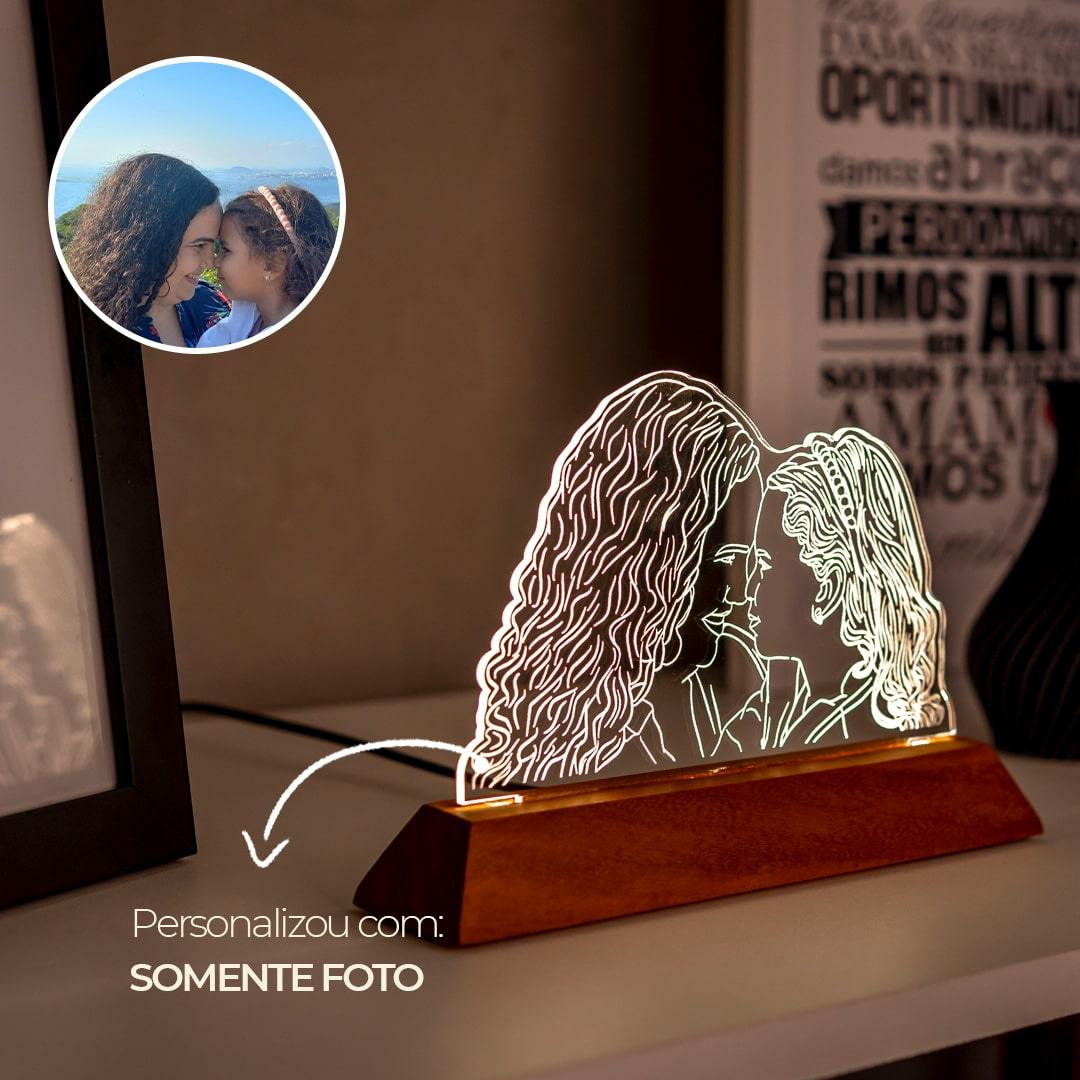 Luminária Mãe - Personalizada Com Foto, Frase e Música