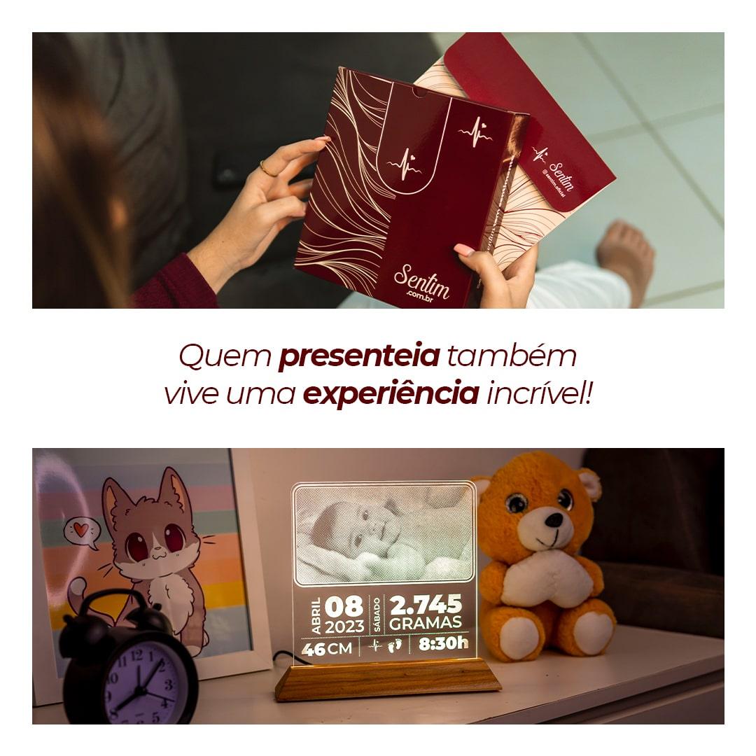 Luminária Nascimento do Bebê - Personalizada Com Foto e Informações de Nascimento