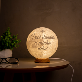 Luminária Lua 3D - Personalizada Com Foto e Frase