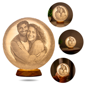 Luminária Lua 3D - Personalizada Com Foto e Frase