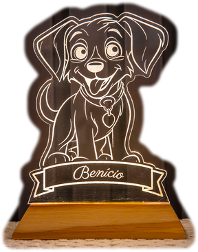 Luminária Infantil Cachorro Personalizada Com Nome