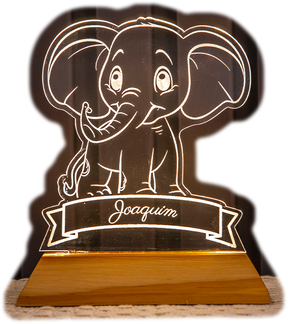 Luminária Infantil Elefante Personalizada Com Nome