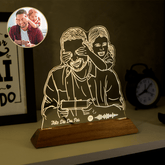 Luminária Pai - Personalizada Com Foto, Frase e Música