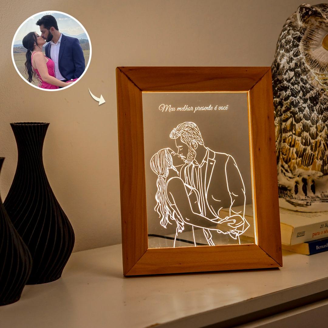 Porta Retrato Iluminado - Personalizado com Foto