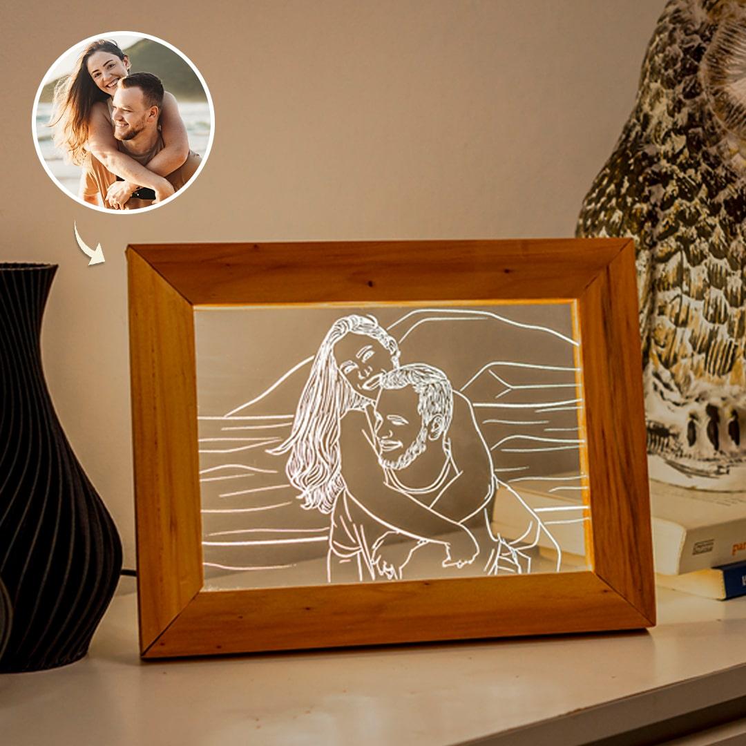 Porta Retrato Iluminado - Personalizado com Foto
