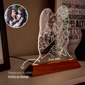 Luminária Mãe - Personalizada Com Foto, Frase e Música